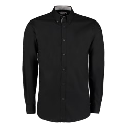 Kustom Kit Mens Contrast Premium Oxford Skjorta 2XL Svart/Silver Black/Silver 2XL