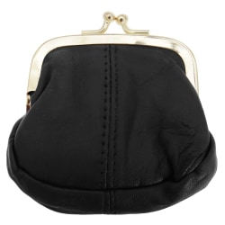 Mjukt läder myntväska för kvinnor/damer med metalllås One Size Black One Size