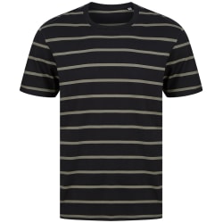Front Row Unisex randig t-shirt för vuxna XXL svart/khaki Black/Khaki XXL