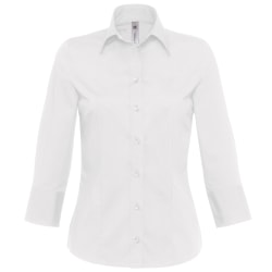 B&C Dam/Dam Milano 3/4-ärm Corporate Poplin Shirt XL W White XL