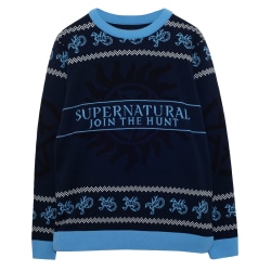 Supernatural Womens/Ladies Join The Hunt Knitted Christmas Jump Navy M