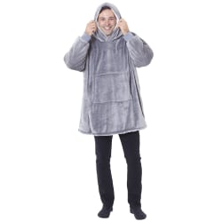 Hem och boende Unisex vuxen Sherpa Vändbar Oversized Hoodie O Grey One Size