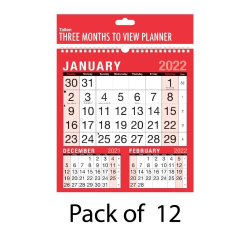 Tallon 2022 Väggkalender (paket med 12) One Size Röd/Svart/Vit Red/Black/White One Size