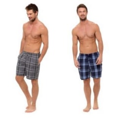 Foxbury rutiga pyjamasshorts för män (förpackning om 2) M grå/marinblå Chec Grey/Navy Check M