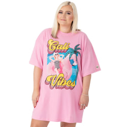 Barbie Dam/Dam Cali Vibes Oversized T-Shirt Dress XL Past Pastel Pink XL