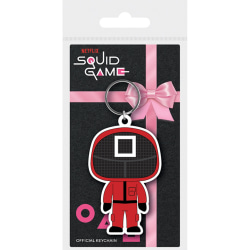 Squid Game Square Rubber Workers Keyring One Size Röd/Svart/Whi Red/Black/White One Size