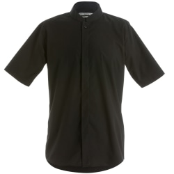 Kustom Kit Herr Mandarin Collar Fitted Kortärmad Skjorta XL Bl Black XL