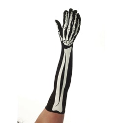 Bristol Novelty Unisex Vuxna långa skeletthandskar One Size Bla Black/White One Size