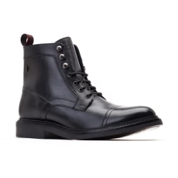 Base London Herr Henderson Leather Combat Boots 11 UK Mörkgrå Dark Grey 11 UK