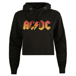 AC/DC Dam/Dam Logotyp Cropped Hoodie S Svart Black S
