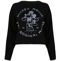 Disney Dam/Dam Original Mickey Mouse Crop Sweatshirt M Bl Black/Grey M