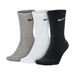 Nike Unisex Adult Crew Socks Set (Pack med 3) M Vit/Svart/Grå White/Black/Grey M