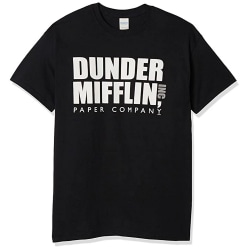 The Office Mens Dunder Mifflin Logotyp T-shirt L Svart/Vit Black/White L