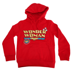 Wonder Woman Childrens Girls Logo Hoodie 12-13 Years Red Red 12-13 Years