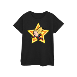 Captain Marvel Dam/Dam Kawaii bomull T-shirt S Svart Black S