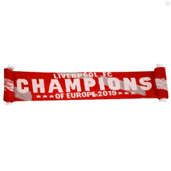 Liverpool FC Champions Of Europe 2019 Scarf One Size Röd/Vit Red/White One Size