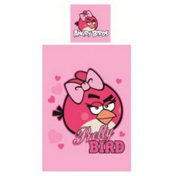 Angry Birds Pretty Bird Cover Set Enkel Rosa/Vit Pink/White Single