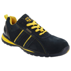 Grafters Mens Safety Toe Cap Trainer Shoes 11 UK Marinblå/Yell Navy Blue/Yellow 11 UK