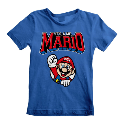 Super Mario barn/barn Mario Varsity T-shirt 7-8 år blå Blue 7-8 Years