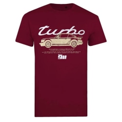 Porsche Turbo T-shirt för män XXL Rödbrun Maroon XXL