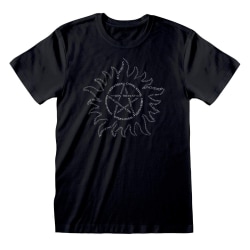 Supernatural Womens/Ladies Symbol Pojkvän T-Shirt XL Svart Black XL