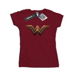 Wonder Woman Dam/Ladies Logotyp bomull T-shirt M Burgundy Burgundy M