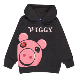 Piggy Girls Faces Pullover Hoodie 8-9 år Charcoal/Rosa Charcoal/Pink 8-9 Years