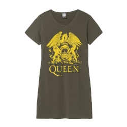 Förstärkt dam/dam Line Art Crest Queen T-Shirt Dress XL C Charcoal XL