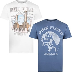 Pink Floyd T-shirt herr (2-pack) M Blå/vit Blue/White M