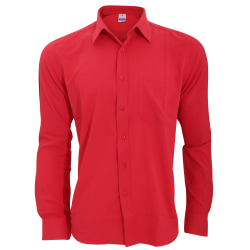 Henbury Mens Wicking Long Sleeve Work Shirt 4XL Classic Red Classic Red 4XL