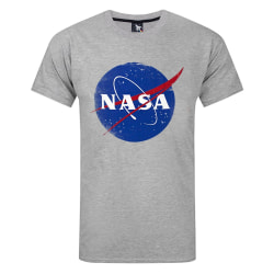 NASA Män Distressed Logo T-Shirt XL Grå Grey XL