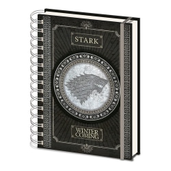 Game of Thrones Stark A5 Wirebound Notebook A5 mörkgrå Dark Grey A5