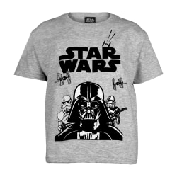 Star Wars Girls Darth Vader Stormtrooper T-shirt 7-8 år Heat Heather Grey 7-8 Years