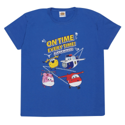 Super Wings Boys On Time Every Time T-shirt 7-8 år Royal Blu Royal Blue 7-8 Years