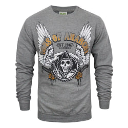 Sons Of Anarchy Mens Winged Reaper Sweater L Grå Grey L