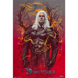 The Witcher Geralt Poster 61cm x 91cm Brun/Röd/Gul Brown/Red/Yellow 61cm x 91cm