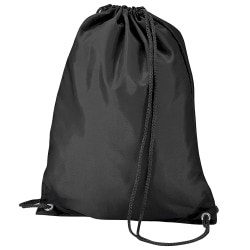 BagBase Budget Vattentålig Sports Gymsac Dragsko -väska (11 Black One Size