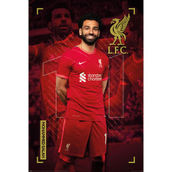 Liverpool FC Salah Affisch 61cm x 91cm Röd/Gul Red/Yellow 61cm x 91cm