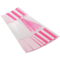 Amscan Striped Treat Bag (Pack med 10) One Size Bright Pink Bright Pink One Size