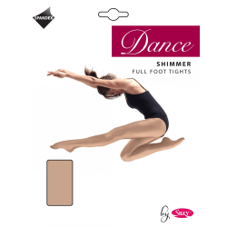 Silky Girls Dance Shimmer Full Foot Tights (1 par) 7-9 år L Light Toast 7-9 Years