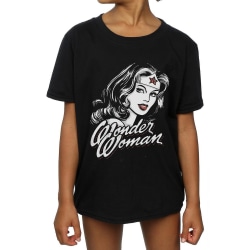 Wonder Woman Girls Hint T-shirt i bomull 5-6 år Svart Black 5-6 Years