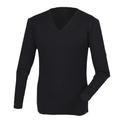 Henbury Mens Cashmere Touch akryl V-ringad tröja / stickat XS Black XS