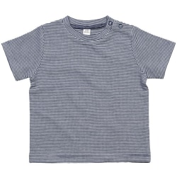 Babybugz Baby Stripy T-Shirt 12/18 månader Vit/Nautisk Marinblå White/Nautical Navy 12/18 Months