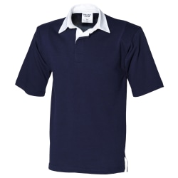 Front Row Kortärmad Sport Rugby Polo Shirt M Marinblå Navy M