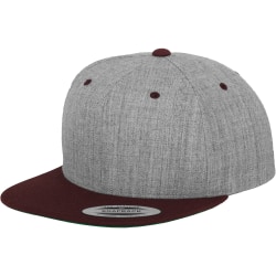 Yupoong Mens The Classic Premium Snapback 2-tons cap (paket med 2 Heather/ Maroon One Size
