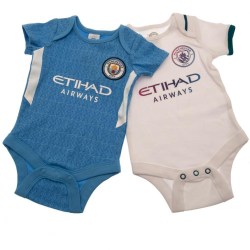 Manchester City FC Baby Crest Bodysuit (paket med 2) 12-18 månader Blue/White 12-18 Months