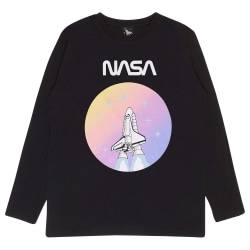 NASA Barn/Barn Shuttle Långärmad T-shirt 7-8 år Svart Black/White/Purple 7-8 Years