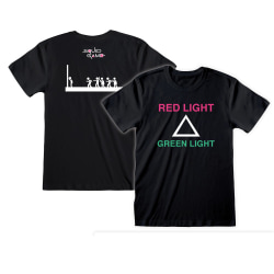 Squid Game Unisex Vuxen Röd Ljusgrön Ljus T-Shirt XL Svart Black XL