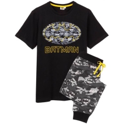 Batman Mens Logotyp Camo Long Pyjamas Set XXL Svart/Grå Black/Grey XXL