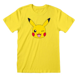Pokemon Unisex Vuxen Pikachu Face T-shirt S Gul Yellow S